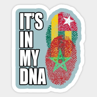 Togolese And Moroccan Mix Heritage DNA Flag Sticker